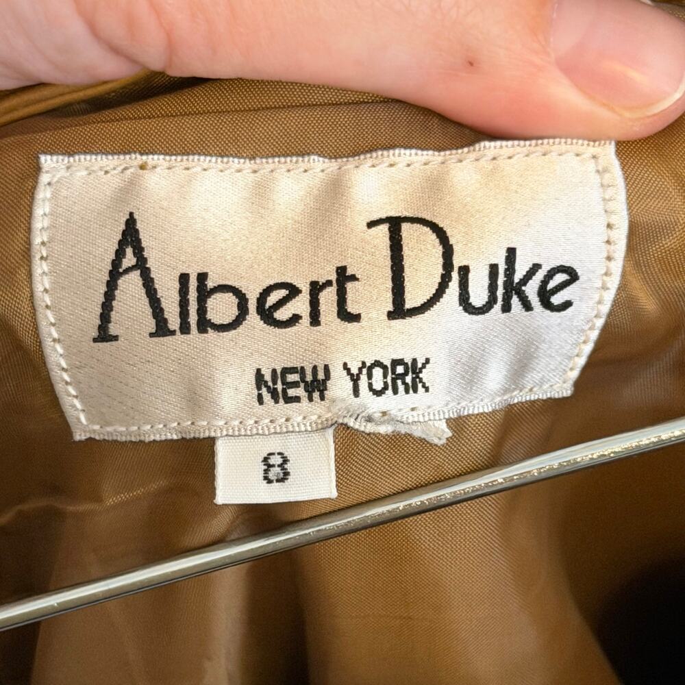 Vintage Albert Duke New York Womens Leather Pants 8 Light Brown Career Luxury - Picture 7 of 7